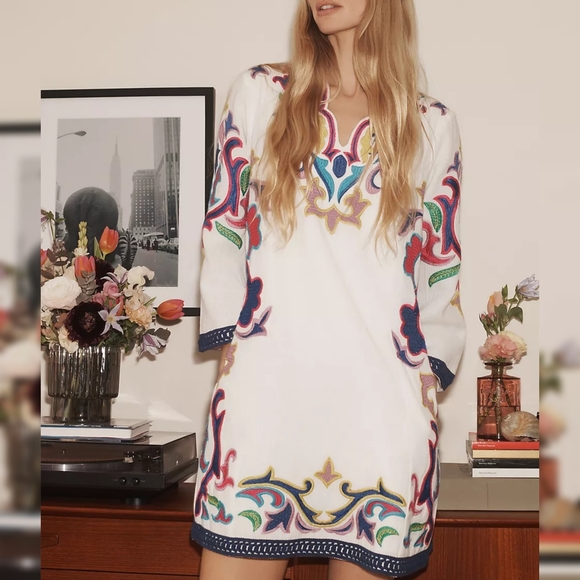 Anthropologie BNWT Olympia Embroidered Tunic Dress - Picture 2 of 7